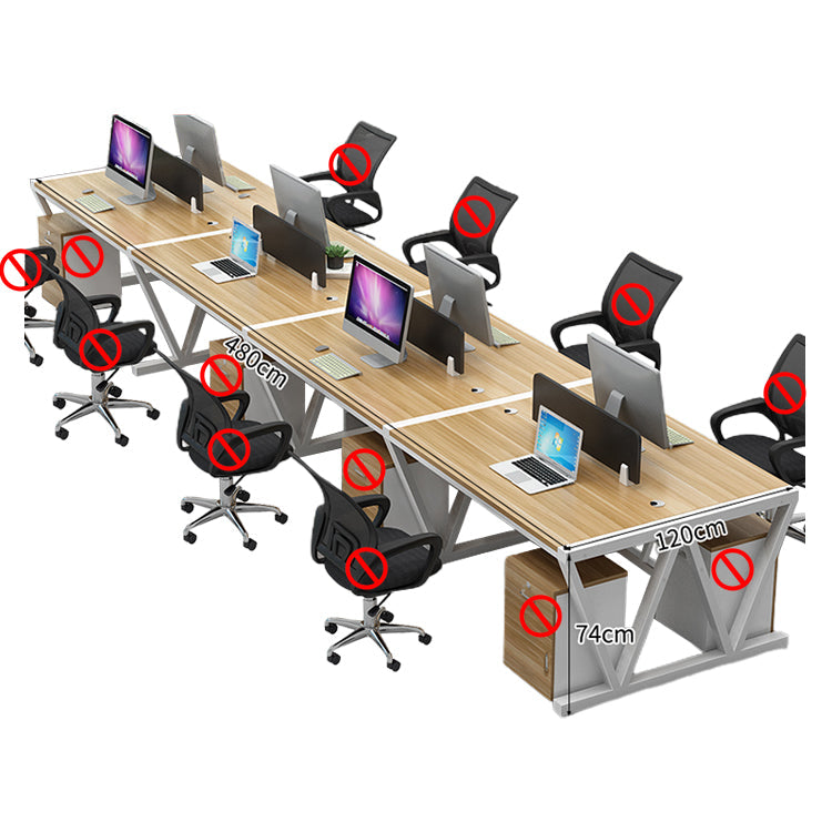 オフィスデスク ワークデスク パソコンデスク デスク 会社用 エコ素材 スチールフレーム パネル エッジ加工 配線孔 ナチュラル BGZ-S037