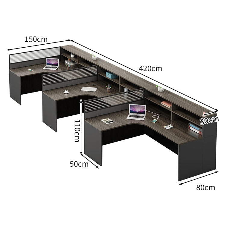 モダン オシャレ オフィスデスク デスク 大容量 引き出し キャビネット 卓上パーテーション メラミン化粧板 ナチュラル グレー ホワイト BGZ-K-239