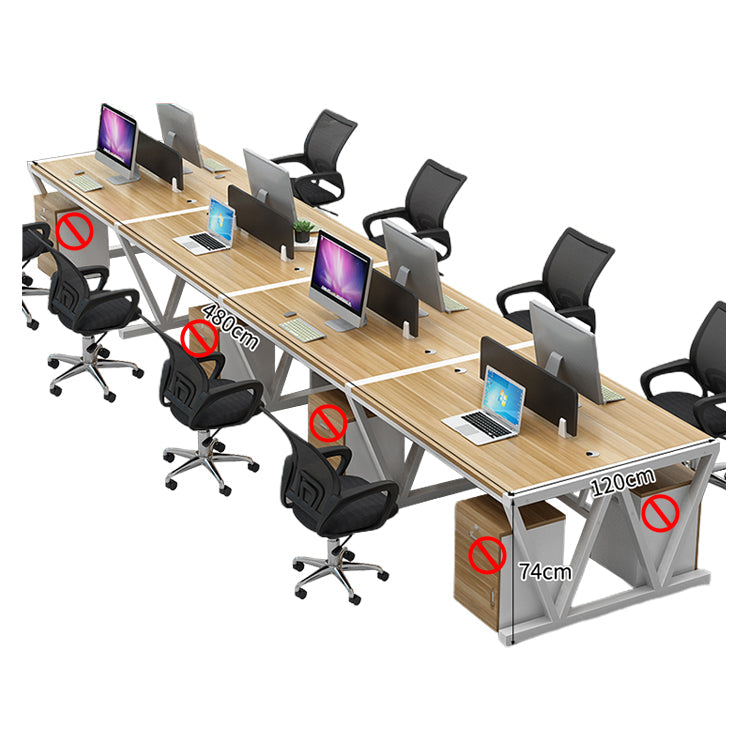 オフィスデスク ワークデスク パソコンデスク デスク 会社用 エコ素材 スチールフレーム パネル エッジ加工 配線孔 ナチュラル BGZ-S037