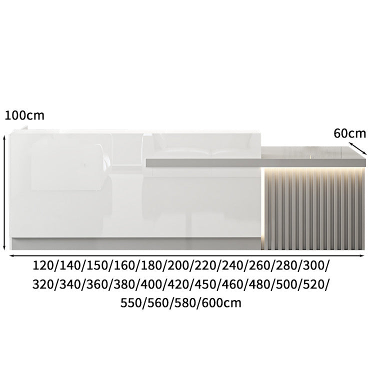 受付カウンター 受付台 オフィス受付 エントランス受付 作業台 L字型 機能性 LEDライト 収納 カスタマイズ可能 木目調 KAGUSHOP