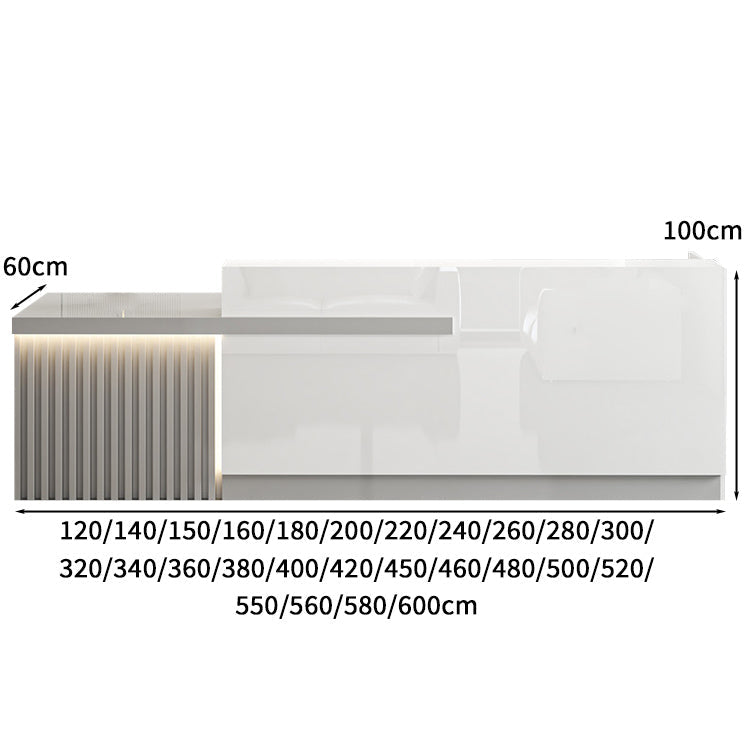 受付カウンター 受付台 オフィス受付 エントランス受付 作業台 L字型 機能性 LEDライト 収納 カスタマイズ可能 木目調 KAGUSHOP