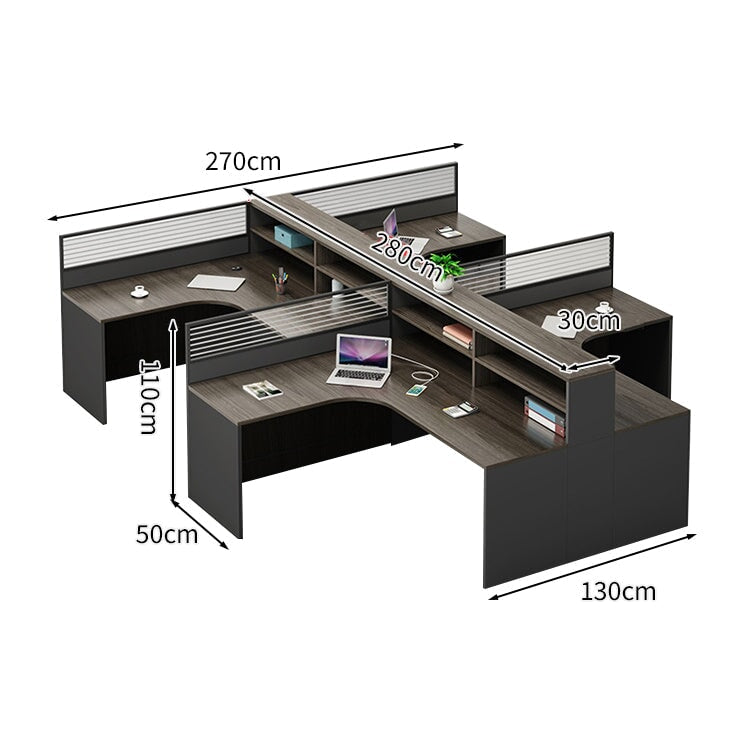 モダン オシャレ オフィスデスク デスク 大容量 引き出し キャビネット 卓上パーテーション メラミン化粧板 ナチュラル グレー ホワイト BGZ-K-239
