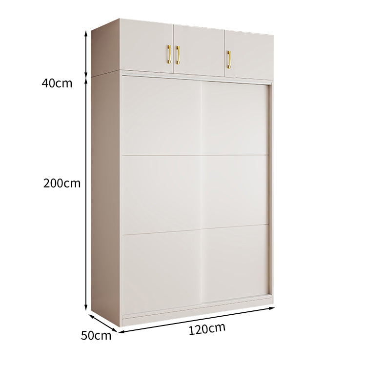 クローゼット モダン シンプル ホワイト 収納力抜群 扉付き収納 オープン収納 引き出し 分類収納 スライド扉 メラミン化粧板 ハンガーパイプ YG-T079