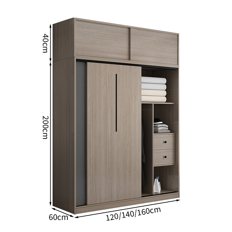 クローゼット スタイリッシュ モダン オープン収納 引き出し付き 扉付き収納 収納力抜群 大容量 エコ素材 メラミン化粧板 ハンガーパイプ 幕板付き 取っ手 YG-T090
