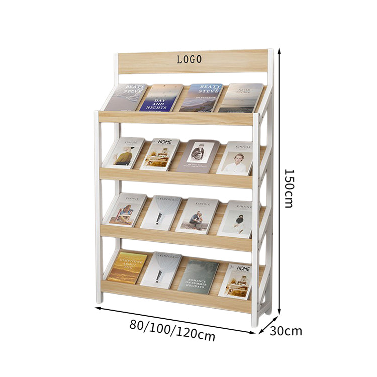 マガジンラック パンフレットスタンド 雑誌ラック オフィス収納 収納ラック 木目調 メラミン化粧板 スチールフレーム アジャスター付き カスタマイズ可能 ZZJ-T001