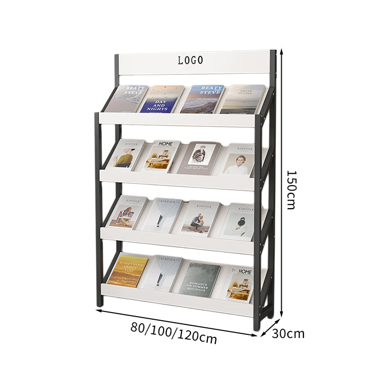 マガジンラック パンフレットスタンド 雑誌ラック オフィス収納 収納ラック 木目調 メラミン化粧板 スチールフレーム アジャスター付き カスタマイズ可能 ZZJ-T001