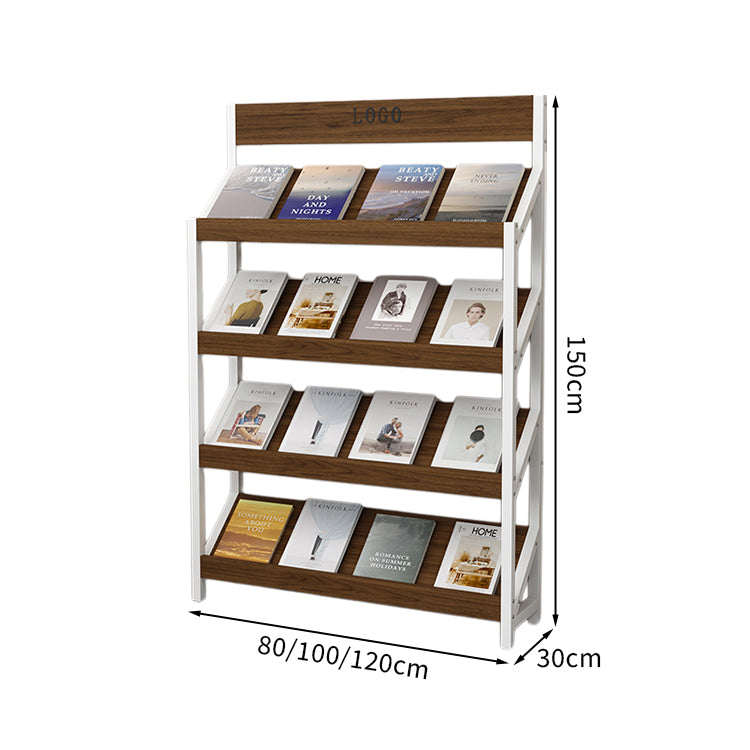 マガジンラック パンフレットスタンド 雑誌ラック オフィス収納 収納ラック 木目調 メラミン化粧板 スチールフレーム アジャスター付き カスタマイズ可能 ZZJ-T001