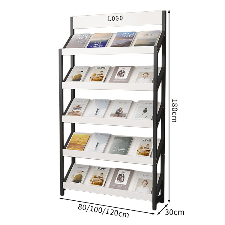 マガジンラック パンフレットスタンド 雑誌ラック オフィス収納 収納ラック 木目調 メラミン化粧板 スチールフレーム アジャスター付き カスタマイズ可能 ZZJ-T001