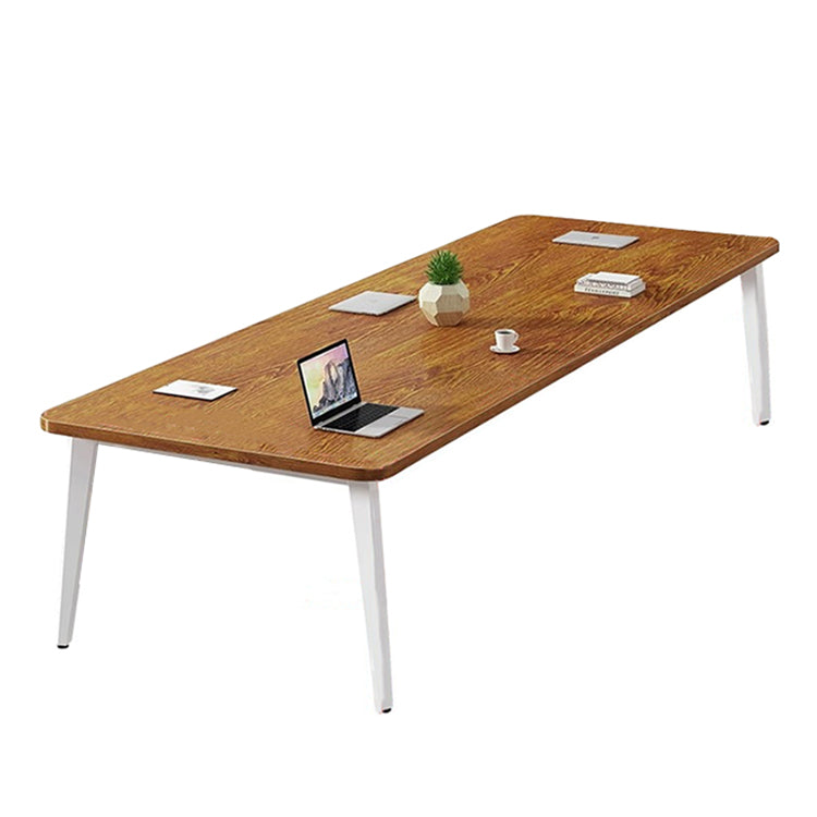 重厚感 長方形タイプ 4本脚タイプ 会議テーブル ミーティングテーブル 天板固定テーブル 会社用 事務所用 シンプル ホワイト カスタマイズ可能 HYZ-T062 tomokagu