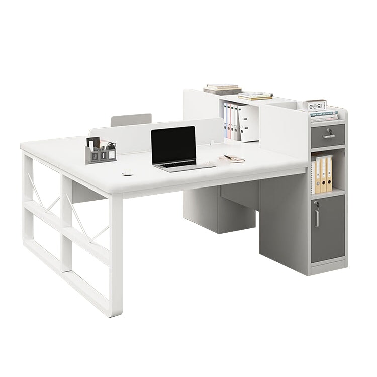 収納スペース カギ付き スチール脚 ロの字脚 デスクトップパネル デスク オフィスデスク フリーアドレスデスク BGZ-T023 tomokagu