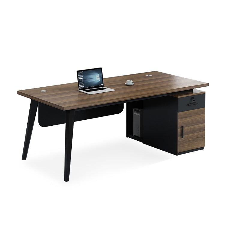 化粧板 スチール脚 幕板 サイドキャビネット シリンダー錠 配線孔 オフィスデスク BGZ-T059 tomokagu