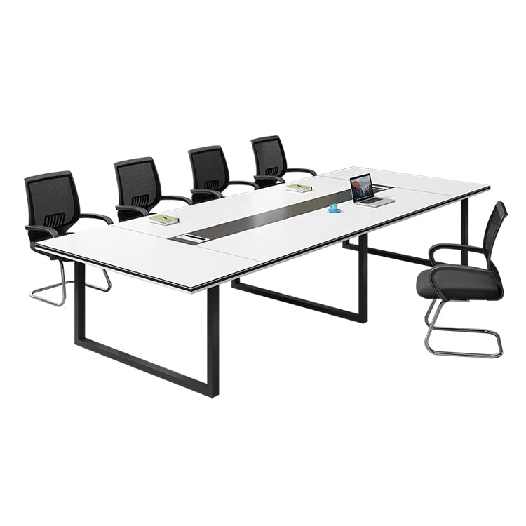口字脚 会議机 ミーティングテーブル 長方形テーブル 大型会議テーブル オフィスデスク 長机 ホワイト カスタマイズ可能 HYZ-T005 tomokagu