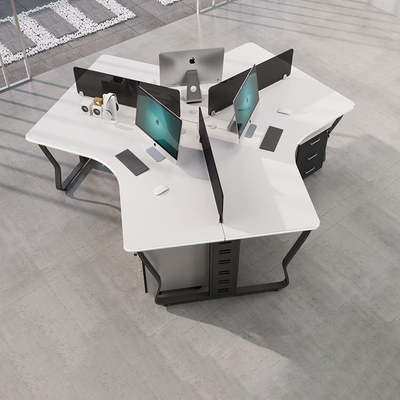 3/5/6/7/8/10人用可 複数人用オフィス コンパクト U字型オフィス 変形デスク 会社用 事務用 大容量 トップパネル R仕上げ 洗練 カスタマイズ可能 BGZ-M-015