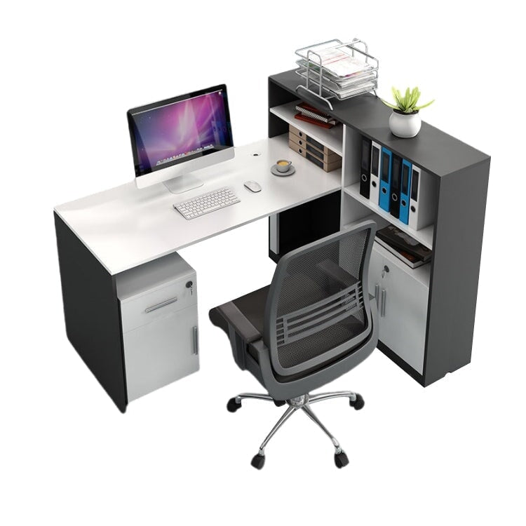 オフィスデスク サイドラック 多人数対応 サイドワゴン メラミン化粧板 シリンダー錠 錠付き 配線孔 長持ちしやすい ホワイト metamall