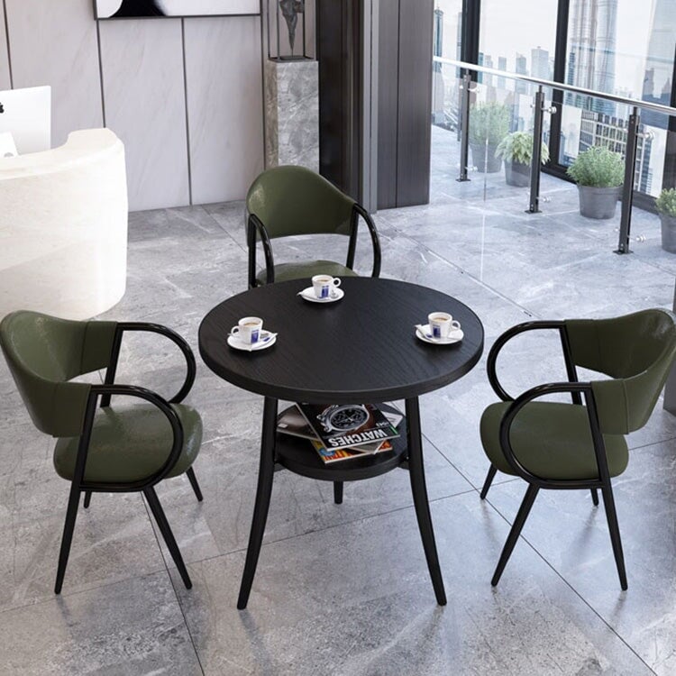 応接テーブル テーブル 収納付き丸テーブル チェアセット 応接セット 白テーブル 黒テーブル カラフルチェア JDZH-002-kc