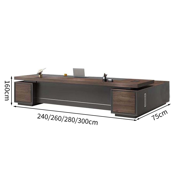 ホットメルトエッジ エグゼクティブデスク 社長机 法人 社長室 応接室 役員用デスク 役員机 オフィスデスク ウォールナット カスタマイズ可能  LBZ-T008 tomokagu