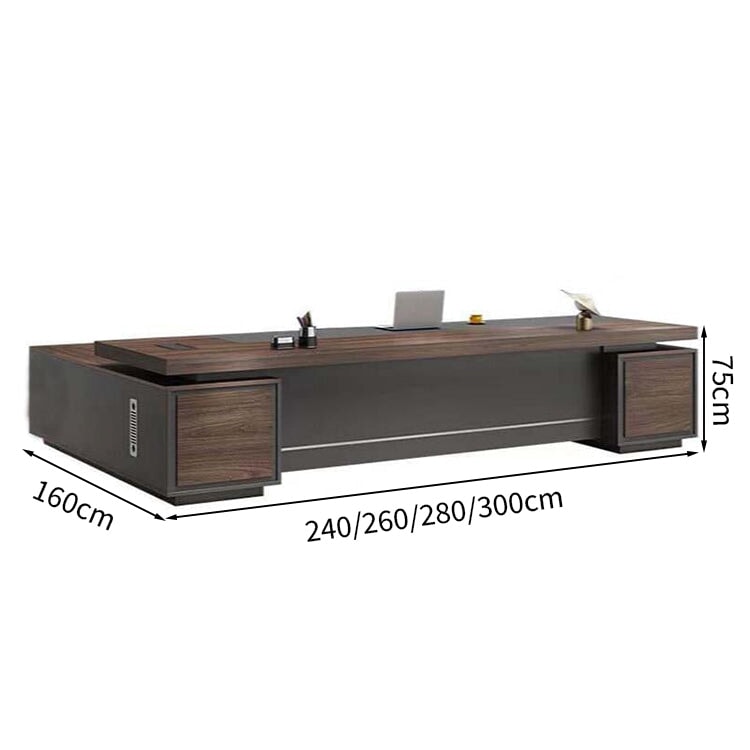 ホットメルトエッジ エグゼクティブデスク 社長机 法人 社長室 応接室 役員用デスク 役員机 オフィスデスク ウォールナット カスタマイズ可能  LBZ-T008 tomokagu