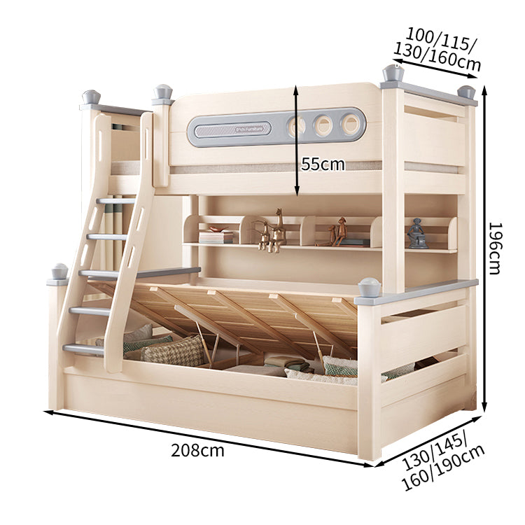 シンプル 洗練 おしゃれ 明るい 二段ベッド 宮棚 丸み チェリーウッド 大容量 引き出し キャスター 分割可能 SCC-T021