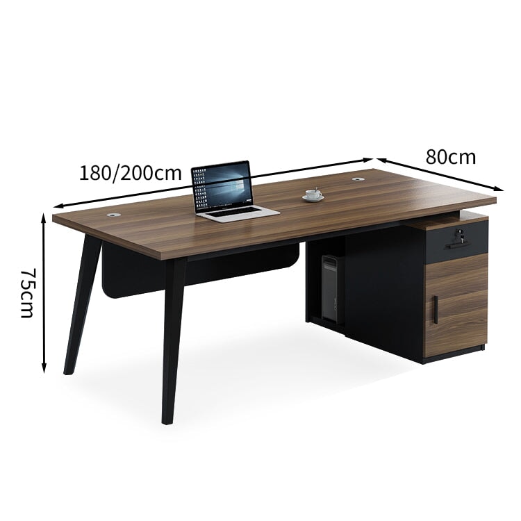 化粧板 スチール脚 幕板 サイドキャビネット シリンダー錠 配線孔 オフィスデスク BGZ-T059 tomokagu