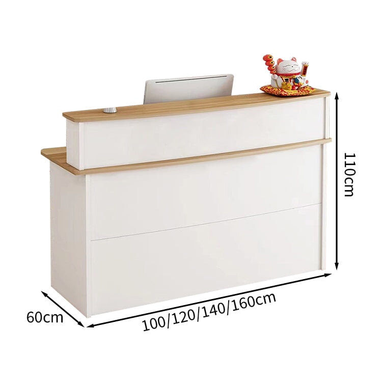 コンパクト 鍵付きの引き出し 2段構造 受付カウンター カウンター オフィス受付 レセプションデスク レジカウンター 店舗用品 シンプル JDT-T063