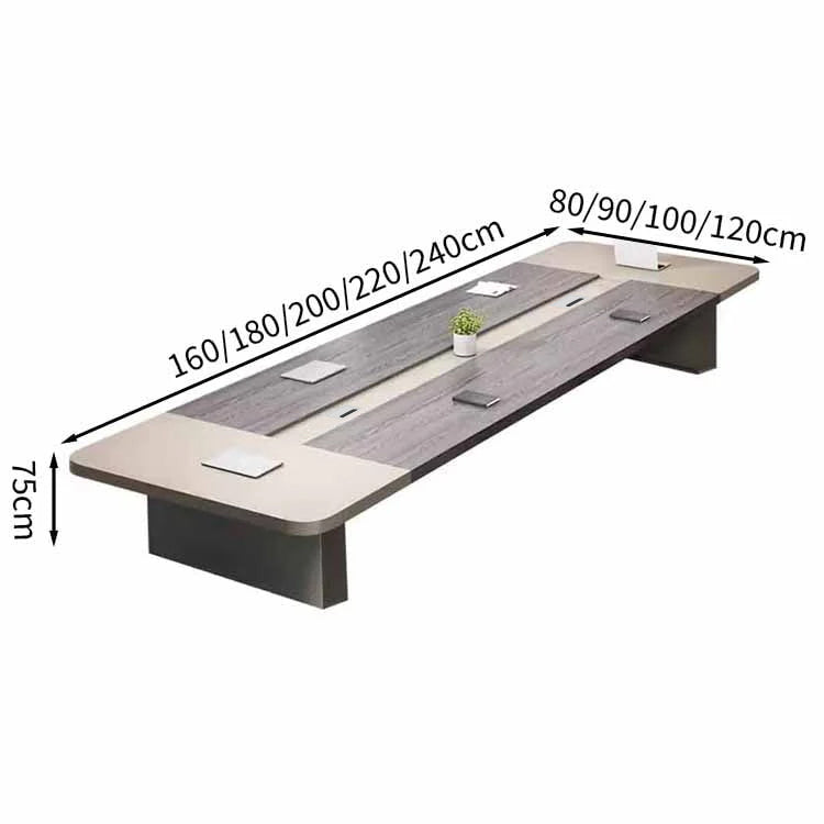 配線孔付き カバー付き配線 長方形タイプ 4本脚タイプ 事務机 ミーティング用テーブル 会議デスク 天板固定テーブル 会社用 事務所用 カスタマイズ可能 HYZ-T037 tomokagu