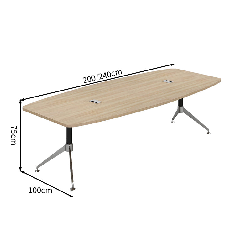 シンプル モダン スタイリッシュ 重厚感 木目調 配線ボックス 会議テーブル ミーティングテーブル メラミン化粧板 カスタマイズ可能 HYZ-T029 tomokagu