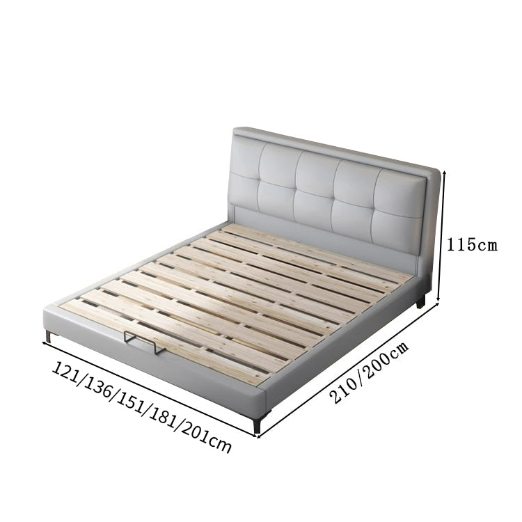 レザー 縦開き 木製フレーム 収納力抜群 優れた通気性 ベッド 跳ね上げベッド ベッドフレーム 新居 セムダブル キング シンプル ホワイト ブルー BED-T079 tomokagu