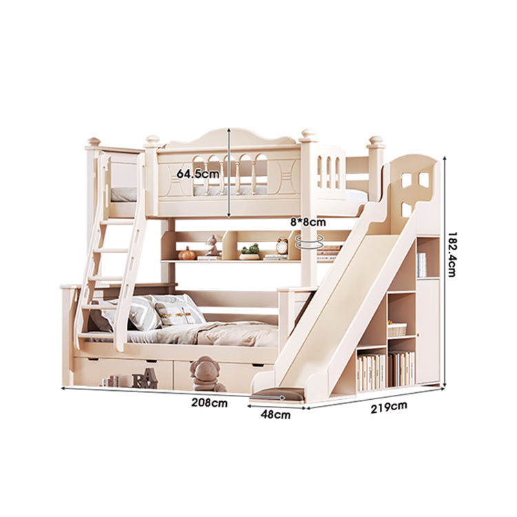 分割可能 木製フレーム 引き出し付き 収納棚 階段 二段ベッド ベッドフレーム ベッド 収納ベッド 子供用 兄弟姉妹 高い安全性 はしご シンプル オーク SCC-T012 tomokagu