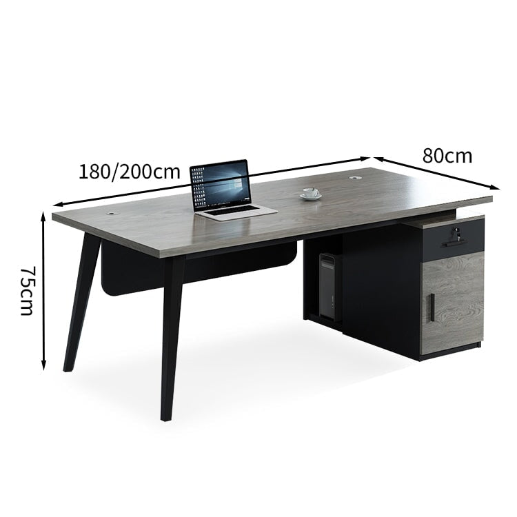 化粧板 スチール脚 幕板 サイドキャビネット シリンダー錠 配線孔 オフィスデスク BGZ-T059 tomokagu