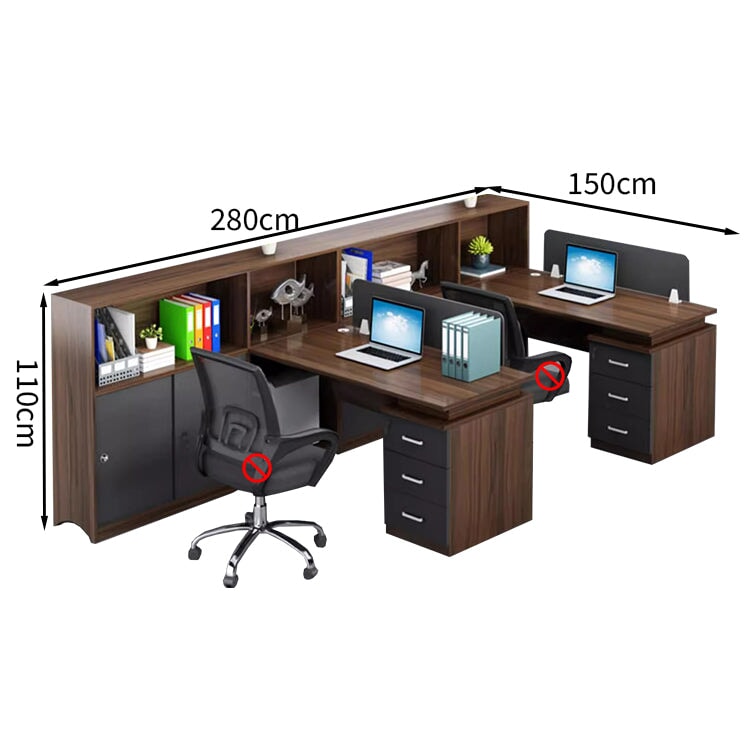 キャビネット付き 3段引き出し 化粧板 配線孔 パーテーション付き デスク オフィスデスク モダン 落ち着きがある カスタマイズ可能 BGZ-T002 tomokagu