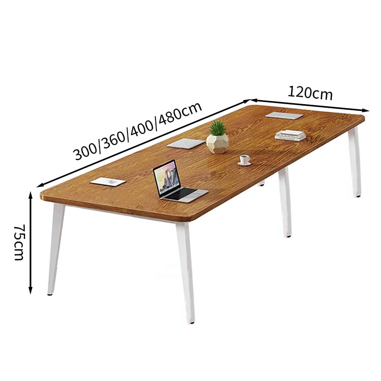 重厚感 長方形タイプ 4本脚タイプ 会議テーブル ミーティングテーブル 天板固定テーブル 会社用 事務所用 シンプル ホワイト カスタマイズ可能 HYZ-T062 tomokagu