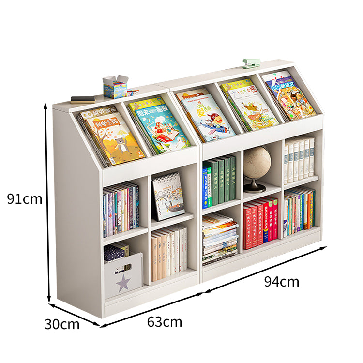 転倒防止 縦置き可能 絵本棚 ブックシェルフ 本棚 キャビネット ラック 本収納 収納家具 棚収納 学校 幼稚園 自宅用 大容量 シンプル ホワイト ナチュラル SNG-T006 tomokagu
