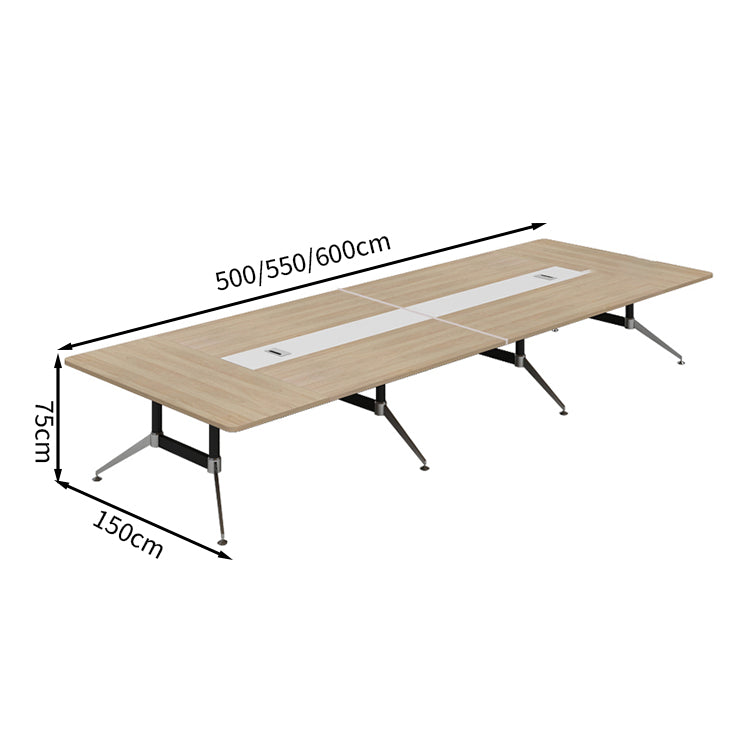 シンプル モダン スタイリッシュ 重厚感 木目調 配線ボックス 会議テーブル ミーティングテーブル メラミン化粧板 カスタマイズ可能 HYZ-T029 tomokagu