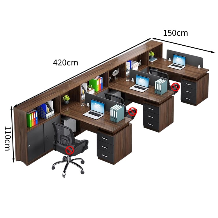 キャビネット付き 3段引き出し 化粧板 配線孔 パーテーション付き デスク オフィスデスク モダン 落ち着きがある カスタマイズ可能 BGZ-T002 tomokagu