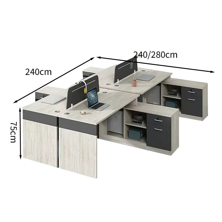 オープン収納 大容量収納 広々天板 豊富な収納スペース L字型 サイドラック オフィスデスク 幕板付き PCデスク 机 収納 エコ素材 木目調 カスタマイズ可能 BGZ-T012 tomokagu