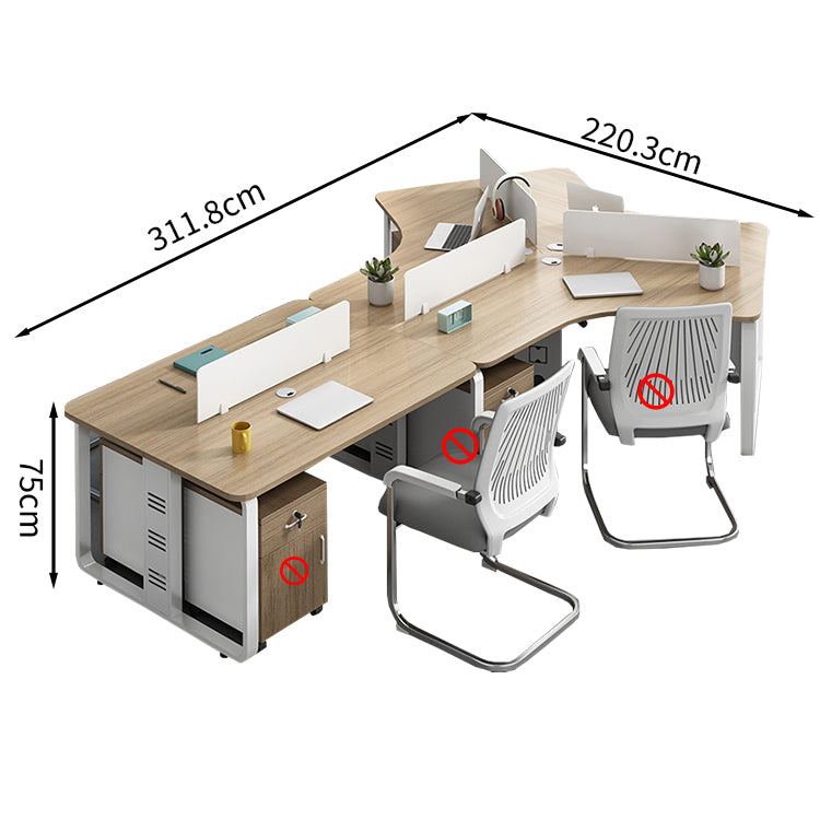 オフィスデスク ワークデスク 事務机 錠付き サイドワゴン 仕切りパネル スチールフレーム 安定感 カスタマイズ可能 BGZ-T033 TOMOKAGU