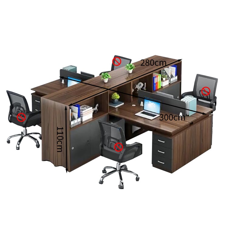 キャビネット付き 3段引き出し 化粧板 配線孔 パーテーション付き デスク オフィスデスク モダン 落ち着きがある カスタマイズ可能 BGZ-T002 tomokagu