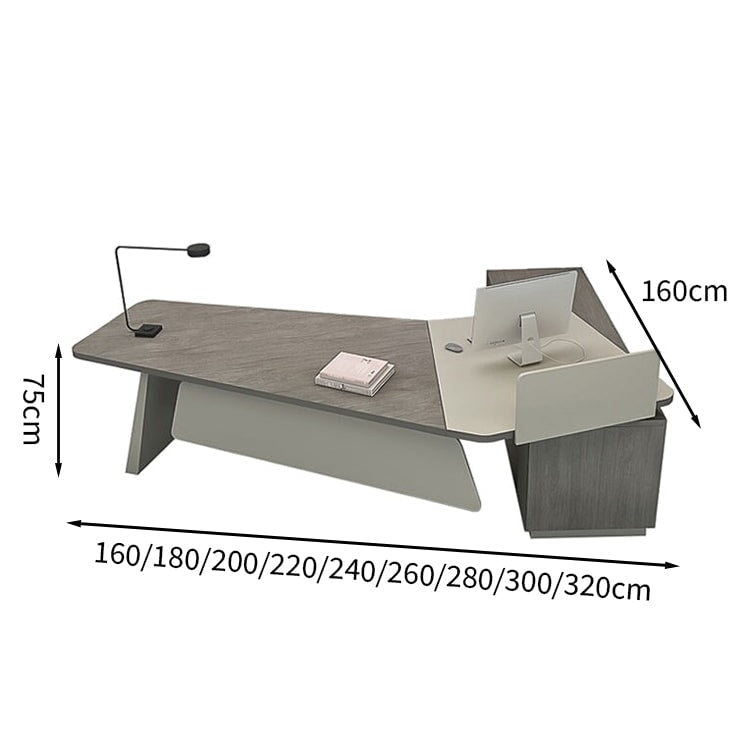 配線ボックス付き 冷却口付き エグゼクティブデスク 社長机 役員用デスク オフィスデスク 役員机 作業机 カスタマイズ可能 LBZ-T022 tomokagu