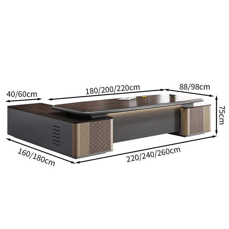 モダン 落ち着き 穏やか オシャレ 高級感 無毒無臭 エグゼクティブデスク 役員デスク メラミン化粧板 大容量収納 カスタマイズ可能 LBZ-T091 tomokagu