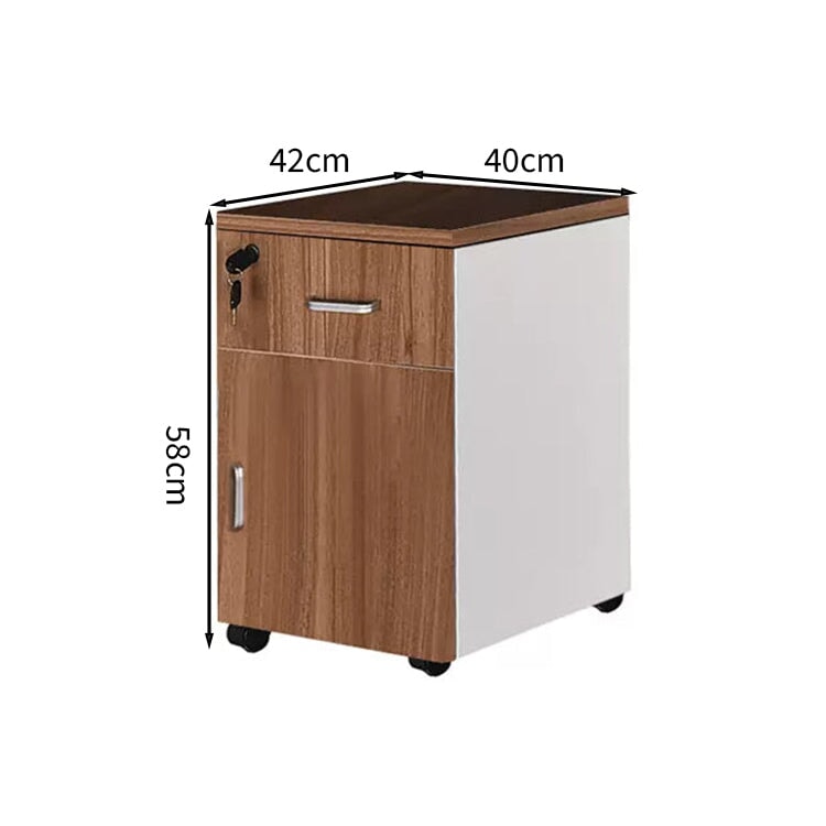 キャスター付きワゴン 配線孔付き ロック付き デスク オフィスデスク 木目調 実用的 パーテーション付き カスタマイズ可能 BGZ-T009 tomokagu