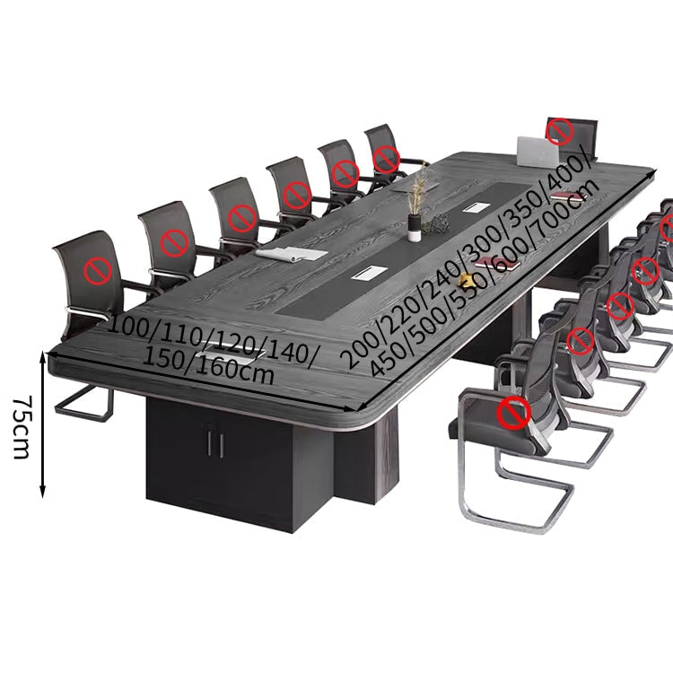エッジ仕上げ 事務机 ミーティング用テーブル ワイヤリングBOXタイプ 配線孔あり 天板固定テーブル 長方形タイプ 会議デスク 4本脚タイプ 会議デスク 会社 事務所 カスタマイズ可能 HYZ-T034 tomokagu