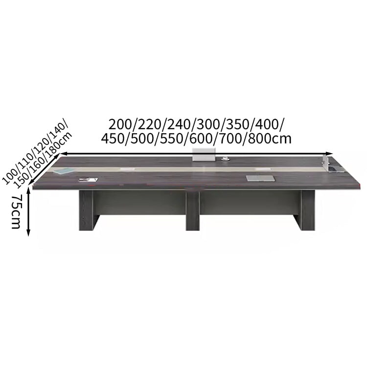 配線ボックス付き 4本脚タイプ 事務机 ミーティング用テーブル ワイヤリングBOXタイプ 長方形タイプ 会議テーブル 会議デスク 会社 事務所 カスタマイズ可能 HYZ-T035 tomokagu