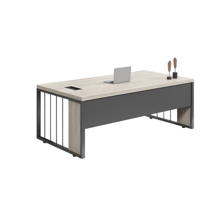 高耐荷重 幕板付き 配線ボックス付き エコ板材 社長デスク 社長机 事務所 広々とした天板 変形しにくい ウォールナット グレー 社長室 オーク カスタマイズ可能 LBZ-T037 tomokagu
