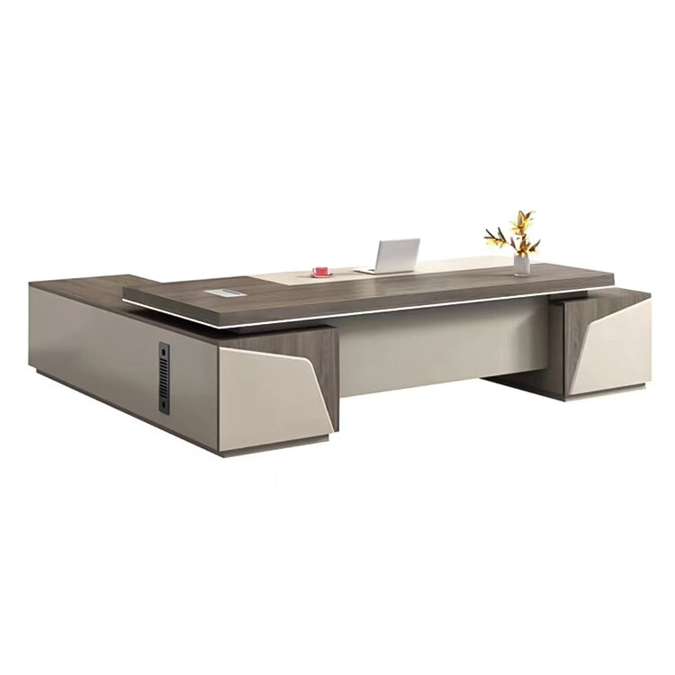 配線ボックス付き オフィスデスク ボステーブル シンプルモダン 大型クラステーブル 社長テーブル マネージャーテーブル カスタマイズ可能 LBZ-T013 tomokagu