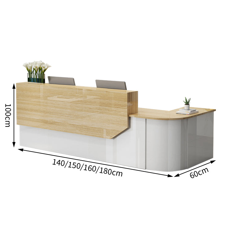 受付カウンター　レジカウンター　カウンター　オフィス受付　受付　モダン　ホワイト　店舗　窓口　木製　ナチュラル　カスタマイズ可能　JDT-T022　tomokagu