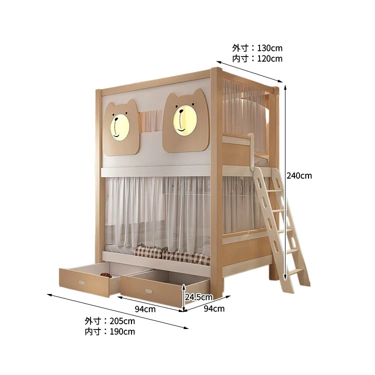 二段ベッド　子供用ベッド　子供用二段ベッド　収納付きベッド　エコ素材　滑り止め付き踏板　大容量収納　見せる収納　高床式収納　シンプル　ナチュラル　カスタマイズ　SCC-C102
