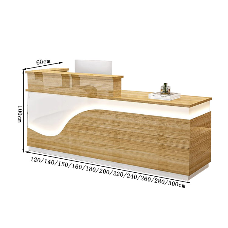 会社用　収納機能付き　オシャレ　エントランス受付　木製受付カウンター　レセプションデスク　オフィス受付　受付カウンター　ホワイト　カスタマイズ可能　JDT-T131　tomokagu