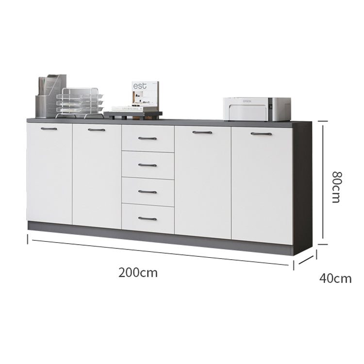 会社用　自宅用　中型　扉付き　プリンター　引き出し付き　取っ手付き　書類収納　キャビネット　収納棚　サイドボード　高級感　ホワイト　グレー　カスタマイズ可能　CWG-T077　TOMOKAGU