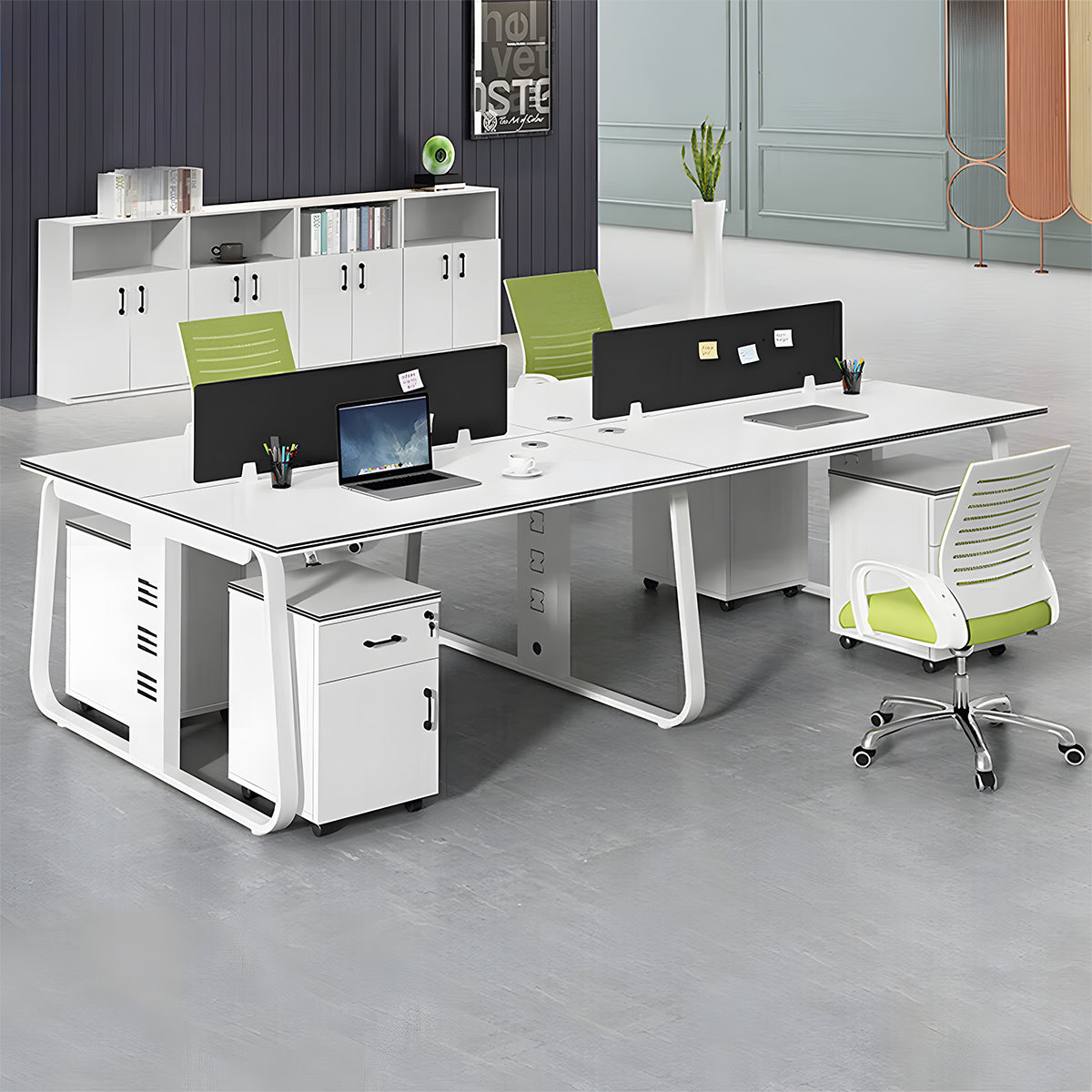 オフィスデスク　オフィス　デスク　厚天板　配線孔　トップパネル付き　シンプル　多機能　カスタマイズ可能　SL-BGZ-001