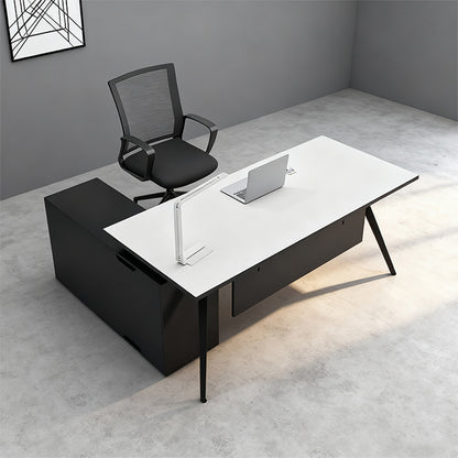 エグゼクティブデスク　デスク　オープン収納　サイドキャビネット　収納　エコ板材　広々天板　隠し型　カスタマイズ可能　LBZ-T127